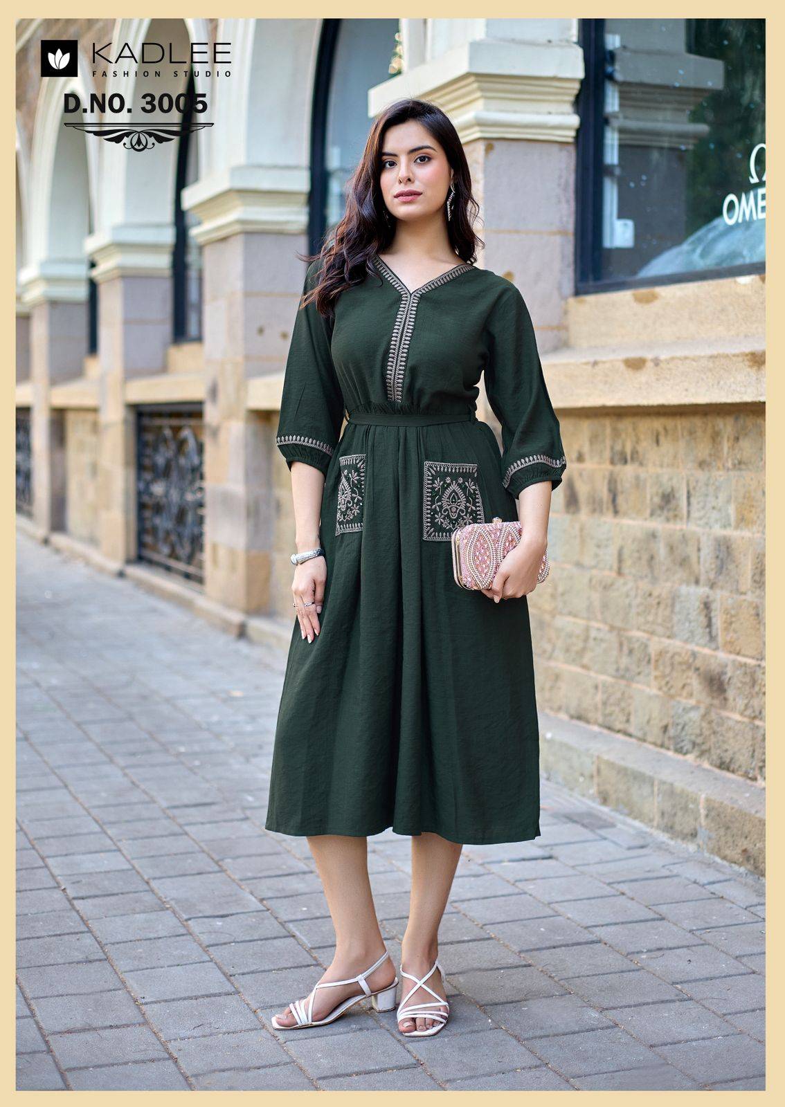 Aleena By KADLEE 3001 To 3005 Series Beautiful Festive Suits Colourful Viscose Weaving kurtis At Wholesale Price